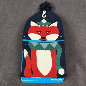 Columbia Youth Snow More Beanie Hat & Gaiter‎ Set Boys One Size Blue Fox
